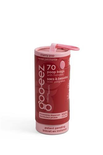 Goo-eez Disposable Pet Waste Bag Dispenser - 70 Bags - Cherry Pop