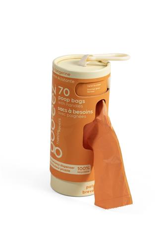 Goo-eez Disposable Pet Waste Bag Dispenser - 70 Bags - Tangy Tangerine