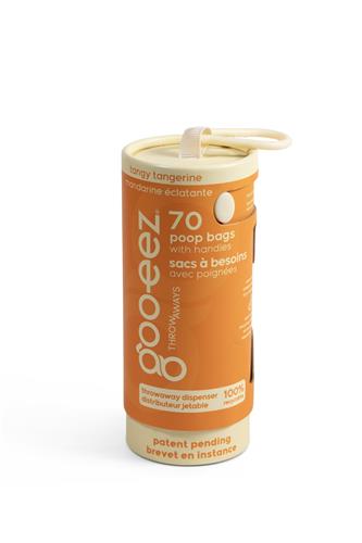 Goo-eez Disposable Pet Waste Bag Dispenser - 70 Bags - Tangy Tangerine