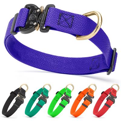 Pebble Emboss BioThane Dog Collar with Heavy Duty Cobra Buckle