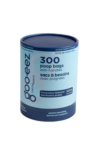 Goo-eez Disposable Pet Waste Bag Dispenser - Value Pack 300 Bags - Watermelon Breeze