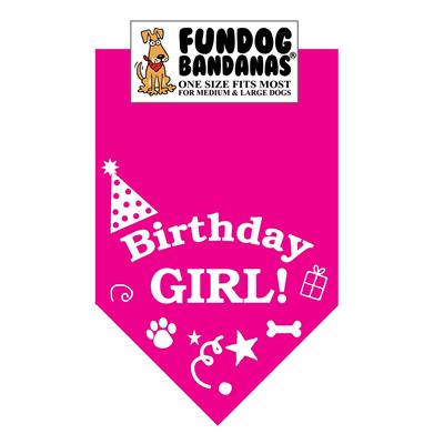 Wholesale Pack - Birthday Girl Bandana - Assorted Girl Colors