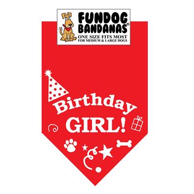 Wholesale Pack - Birthday Girl Bandana - Assorted Girl Colors
