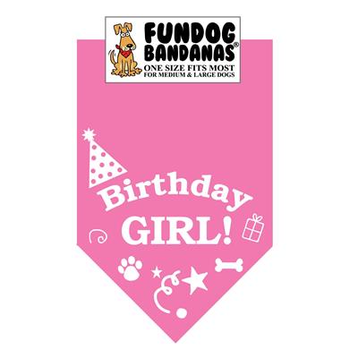 Wholesale Pack - Birthday Girl Bandana - Assorted Girl Colors