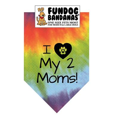 Wholesale Pack - I Love My 2 Moms! Bandana - Tie Dye Only