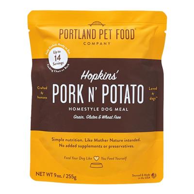 Portland Dog Grain Free Hopkin's Pork N Potato Homestyle Meal 9oz. - 8 Pack