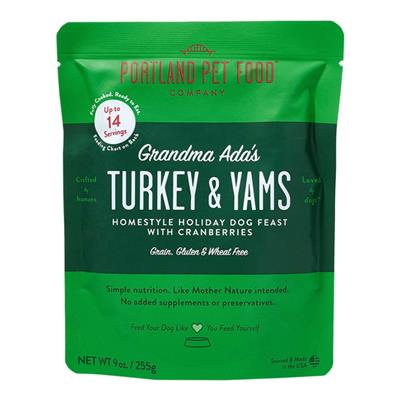 Portland Dog Grain Free Grandma Ada's Turkey & Yam Homestyle Meal 9oz. - 8 Pack