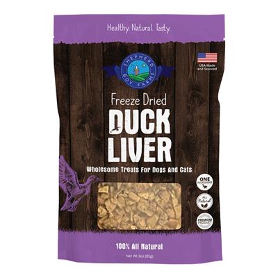 Shepherd Boy Farms Dog & Cat Freeze-Dried Duck Liver 3oz.