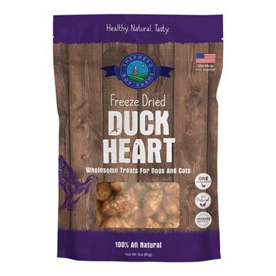 Shepherd Boy Farms Dog & Cat Freeze-Dried Duck Heart 3oz.