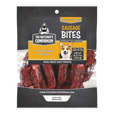Butcher's Companion Dog Pork & Liver Sausage Bites 6.17oz.