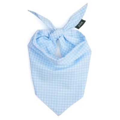 Light Blue Gingham Dog Bandana