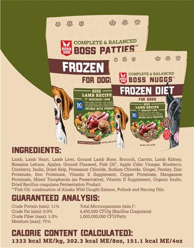 Boss Dog Frozen C&B Meals for Dogs: Patties & Nuggs