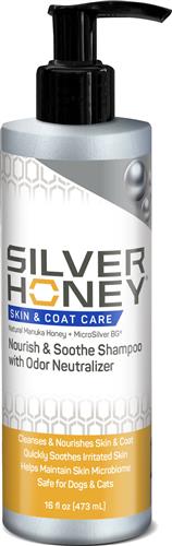 Absorbine Pet Silver Honey® Skin & Coat Care Nourish & Soothe Shampoo with Odor Neutralizer 16 fl oz (473 ml) Pump Bottle