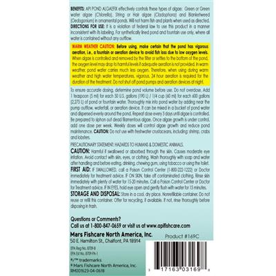 API Pond AlgaeFix Algae Control Solution 1ea/1 gal