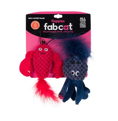 Fabcat Floppy Lobster + Octopus 2 Pack