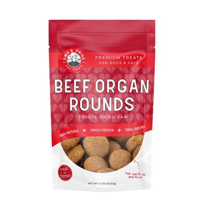 Oma's Pride Dog Freeze-Dried Beef Organ Rounds 1.5Oz