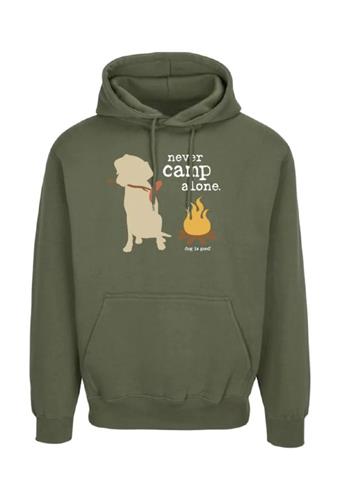 Hoodie: Never Camp Alone (Green)