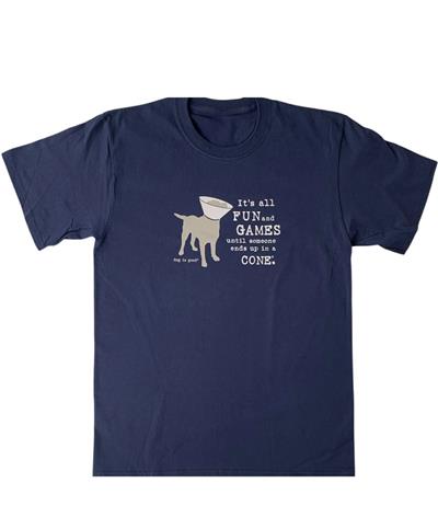 T-shirt: It's All Fun and Games Until Someone Ends Up in a Cone® (Navy)