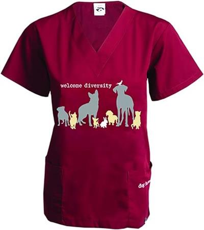 Scrub Top: Welcome Diversity (Wine)