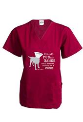 Scrub Top: It's all fun and games until someone ends up in a cone® (Wine)