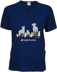 Scrub Top: #Happiness (Navy)