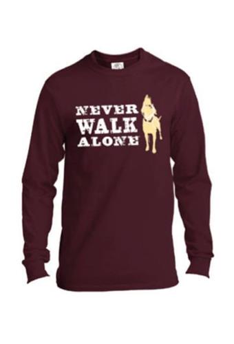 Long Sleeve T-shirt: Never Walk Alone (Maroon)
