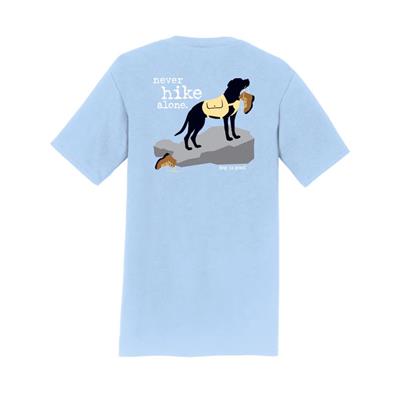 T-shirt: Never Hike Alone (Light Blue)
