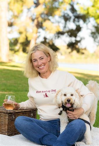 Crew Neck Fleece: Wine & My Dog