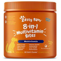 Zesty Paws 8-in-1 Multivitamin Bites Dogs Support - Chicken Flavor (90 Soft Chews)