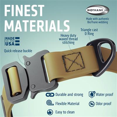 BioThane Dog Collar with Stab-Lock Quick Release Buckle