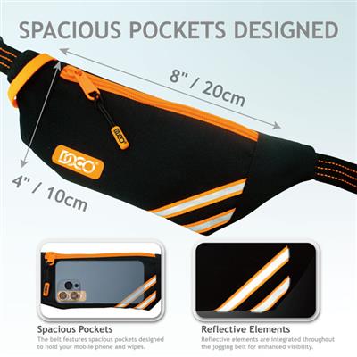 DOCO® Reflective Jogging Belt  w/Reflective Bungee Leash