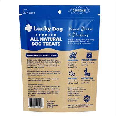 Lucky Dog Crunchy Premium Dog Treats 6oz - Peanut Butter & Blueberry