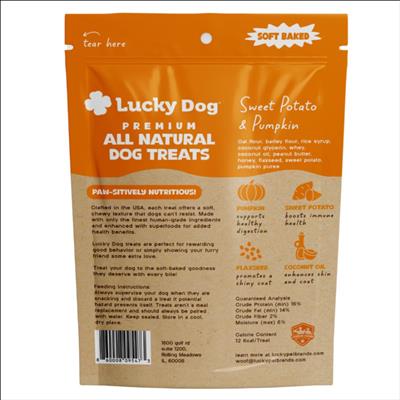 Lucky Dog Soft Baked Premium Dog Treats 6oz - Sweet Potato & Pumpkin