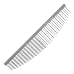 6" 50/50 Silver Half-Moon Comb by PetStore.Direct