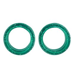Pack of 2 Premium Scissor Finger Ring Inserts in Teal Sparkle by PetStore.Direct
