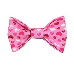 Valentine Bow Tie | Valentines Day Bow Tie | Valentine Dog Bow Tie - PINK HEARTS