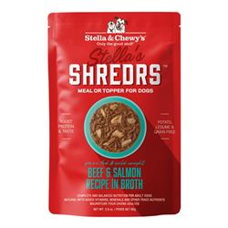 Stella & Chewys Dog Stella's Shredrs Beef & Salmon Recipe In Broth 2.8oz. (Case of 24)