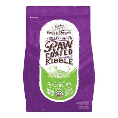 Stella & Chewys Cat Kibble - Raw Coated Cage Free Duck Recipe 2.5Lbs