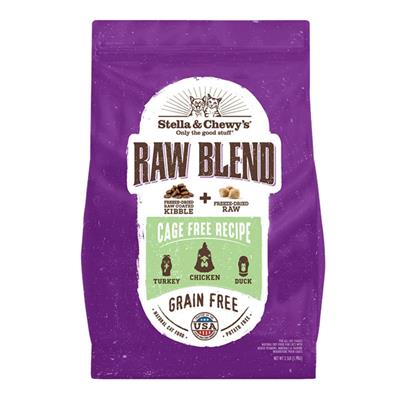 Stella & Chewys Cat Kibble - Raw Blend Cage -Free Poultry Recipe 5.0Lbs
