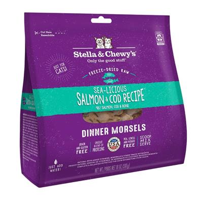 Stella & Chewys Cat Freeze-Dried Sea -Licious Salmon & Cod 18oz.