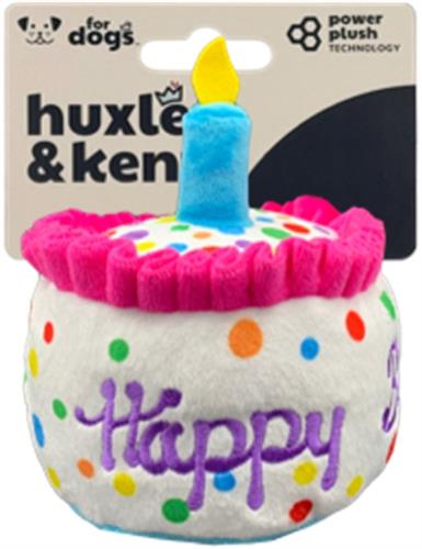 H&K Power Plush Dog Happy Barkday Cake Small Squeak Crinkle