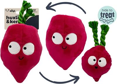 H&K Pop 'N Fetch D Beet Large Plush Squeak Crinkle