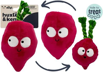 H&K Pop 'N Fetch D Beet Small Plush Squeak Crinkle