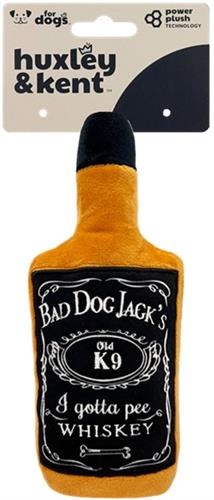 H&K Power Plush Dog Bad Dog Jack's Whisky Large Squeak Crinkle