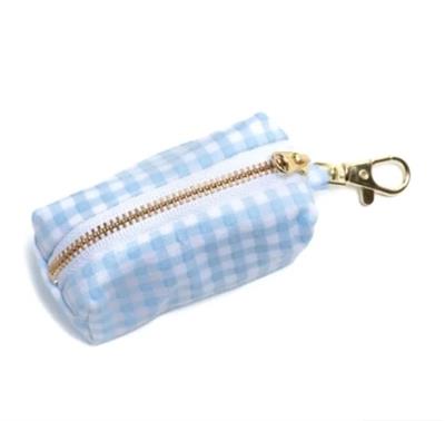 Dog Waste Bag Holders - Baby Blue Gingham