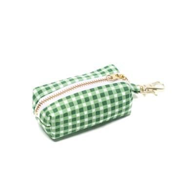 Dog Waste Bag Holders - Green Gingham