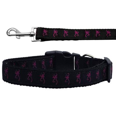 Pet Dog & Cat Nylon Collar or Leash, "Pink Deer"