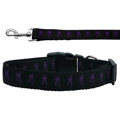 Pet Dog & Cat Nylon Collar or Leash, "Purple Deer"
