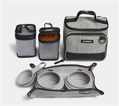 Bistro Box Dog Food Travel Kit - Small - Heather Grey