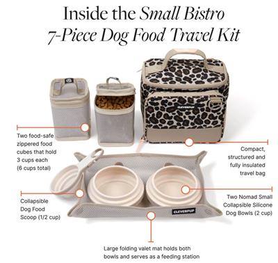 Bistro Box Dog Food Travel Kit - Large - Leopard